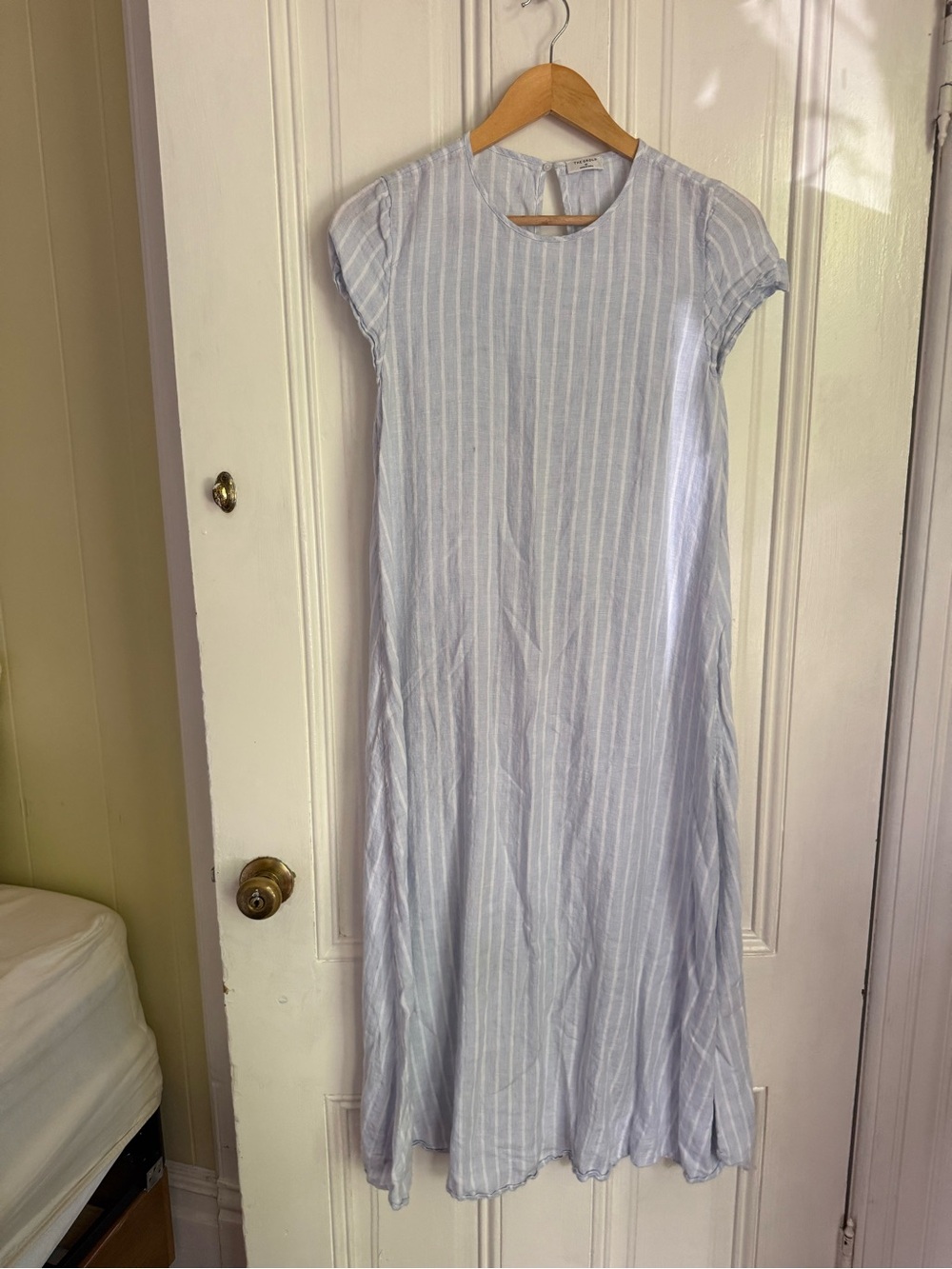 Aritzia Light Blue & White Striped Maxi Dress